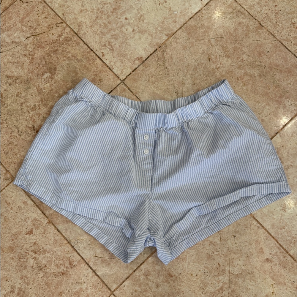 Blue Striped Women's Shorts Brandy Melville
